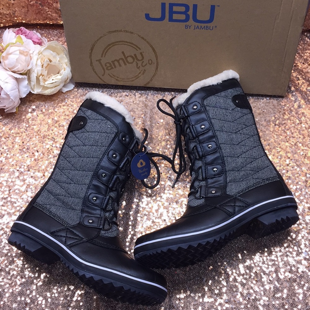 JBU Black and Grey Winter Boots 6.5M